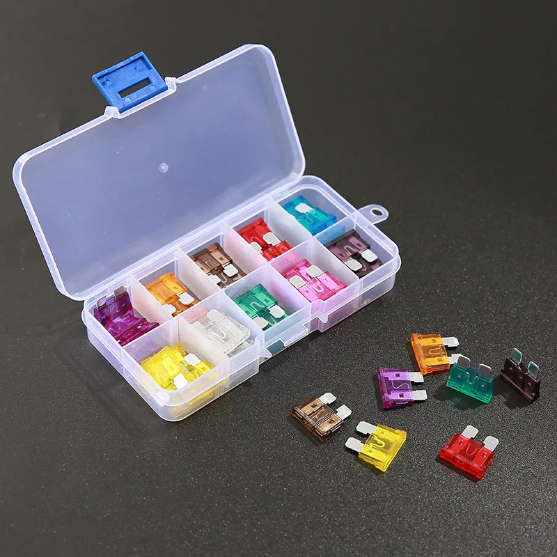 50/180Pcs Standard Car Fuses Assorted Kit, 60 Mini Blade Car Fuse +60 Standard Fuse Automotive +60 Micro Fuses Car Accessories