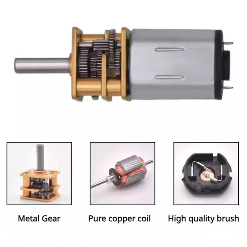1pc DC 3V/6V/12V N20 Mini Micro Metal Gear Motor with Gearwheel DC Motors 30/50/60/100/150/200/300/500/1000RPM