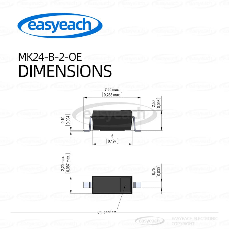 MK24-B-2-OE proximity sensor SMD small reed switch Hall switch 10-15AT 3W 30VDC 0.3A normally closed