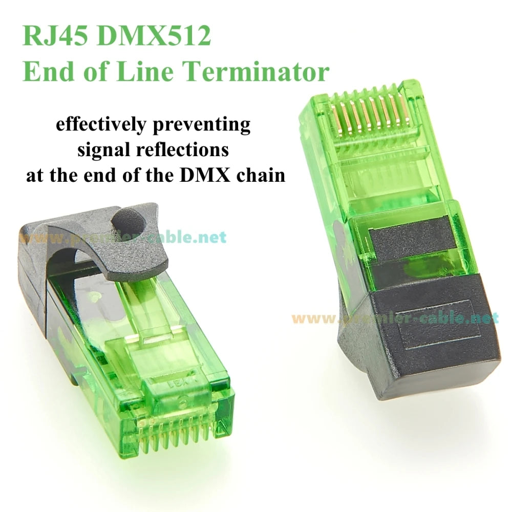 RJ45 120 Ohm DMX512 Terminator 1 Universe RJ45-DMXTERM-120 RJ45 8P8C End of Line Termination Resistor for DMX Signal Stability