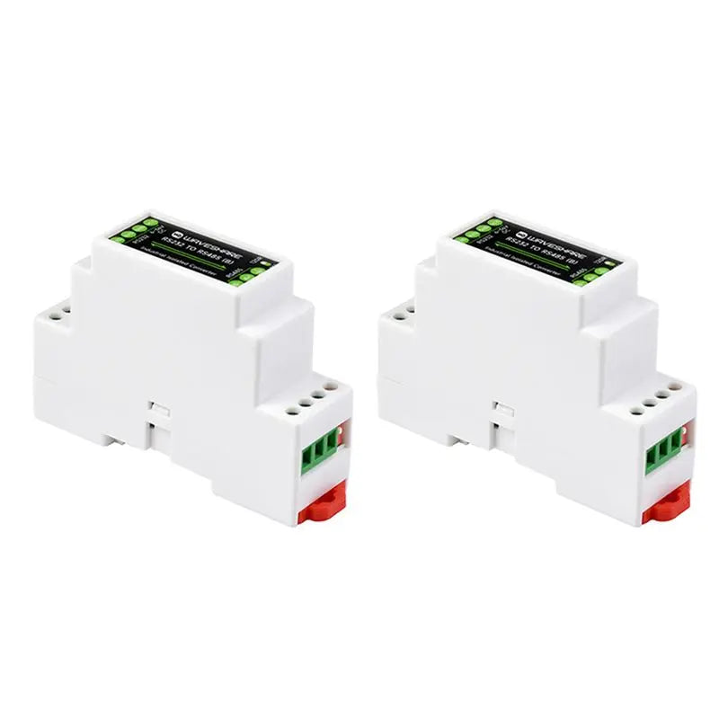 2X Waveshare Industrial Rail Type RS232 To RS485 Converter 300-115200Bps Active Digital Isolation Wide Voltage