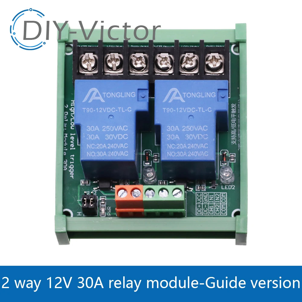 1/2/4 channel relay module 30A with optocoupler isolation 5V 12V 24V supports high and low Triger trigger DC30V/30A AC250V/10A