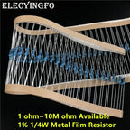 1000pcs/Lot 1/4W Metal Film Resistor 0.25W 1% (1~10M ohm  Available) 1/10/100/1k/10k/100k/1M/220R/330R/4R7/47R/4K7/47K/470K/4.7M