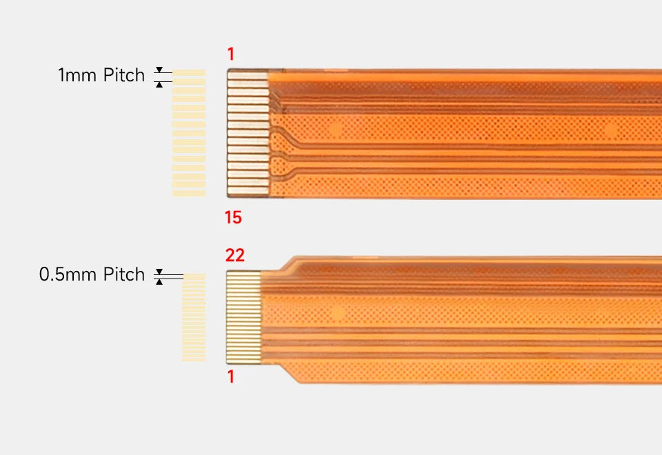 Raspberry Pi 5 CSI Camera FPC Flexible Cable 22Pin To 15Pin, Options 200/300/500mm
