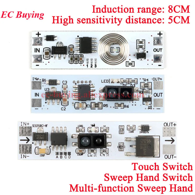 10Pcs/1pc Short Distance Scan Sensor Capacitive Touch Switch PIR Motion Sensor Switch Module 3A Constant Voltage For Smart Home