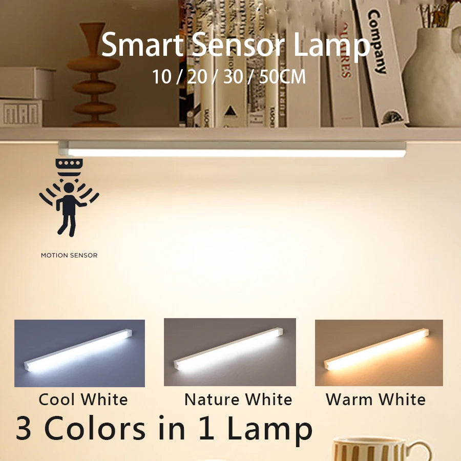 Wall Lamp Rechargeable Magnetic Lights Smart Motion Sensor LED Night Light For Bathroom Indoor Lamp Cabinet Floodlight