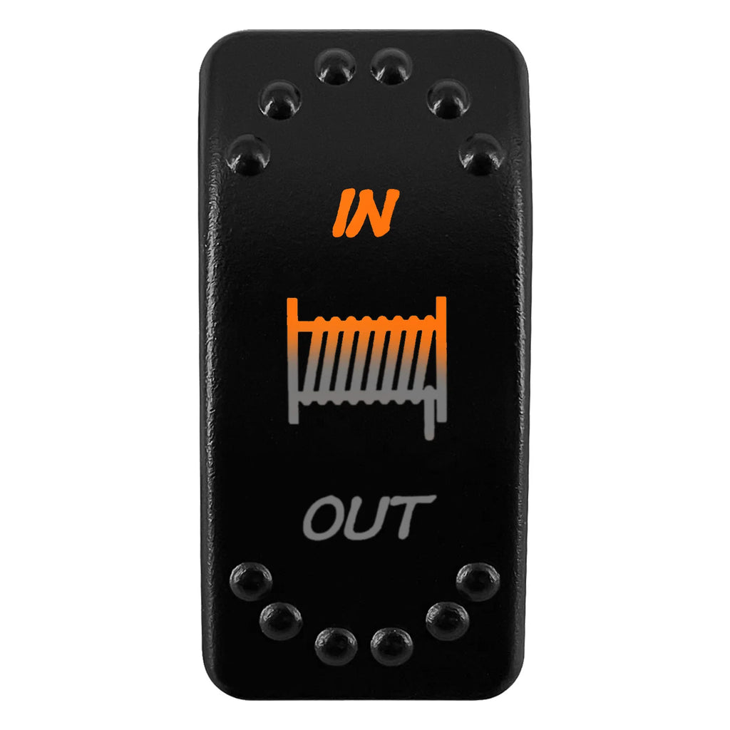 12V/24V Waterproof DPDT Momentary Rocker Switch ON-OFF-ON Arrows Winch In/Out Up/Down Toggle for Jeep, Dump Trailer, Truck, Boat