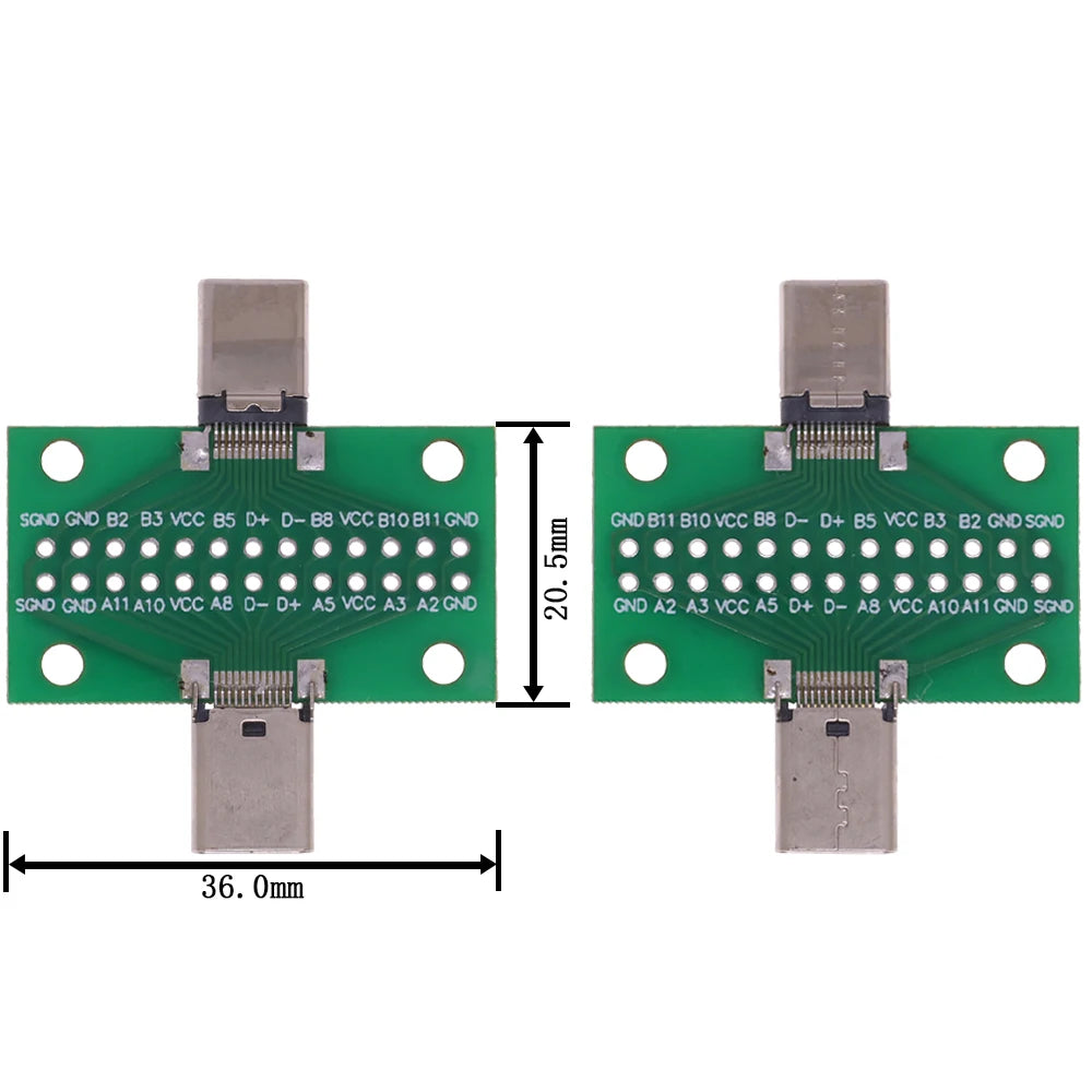 Micro Mini Type-c USB A Male USB 2.0 3.0 A Female USB B Connector Interface to 2.54mm DIP PCB Converter Adapter Breakout Board