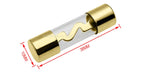 5PCS 10*38MM Gold Plated Glass AGU Fuse Fuses Pack Car Audio Amp Amplifier 10A 15A 20A 25A 30A 40A 50A 60A 70A 80A 100A Car Fuse