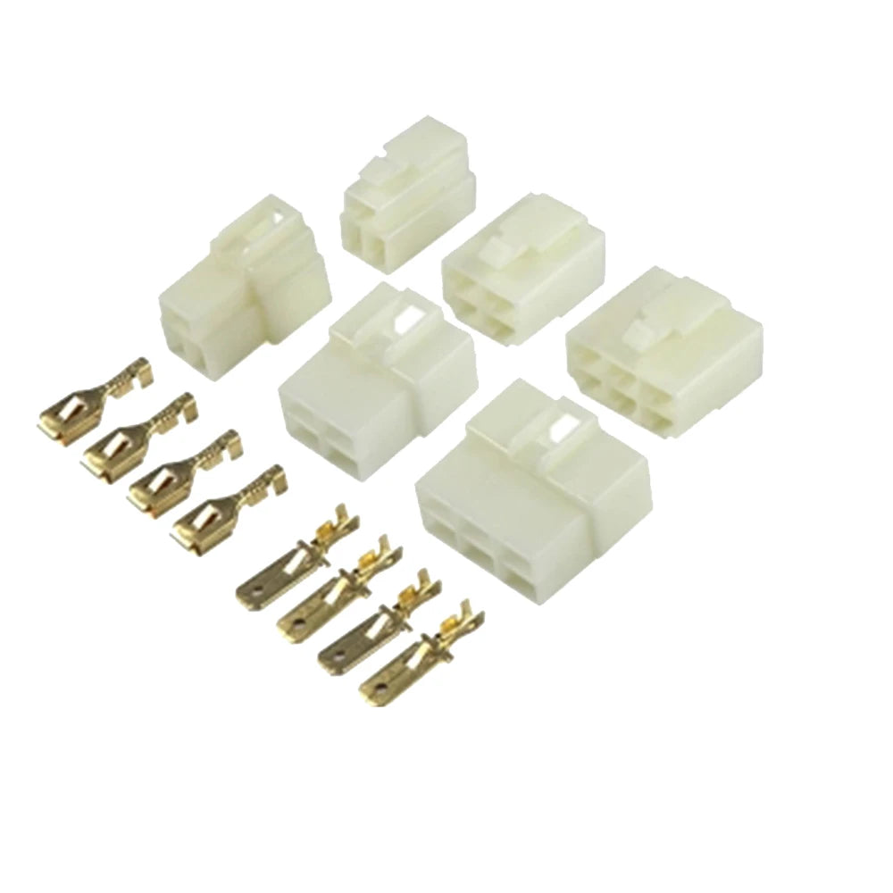 1/5Sest 6.3mm Multi Pin Auto Wire Connector 1/2/3/4/6/9Pin Male Female Terminal Plug for Car Electric Bike