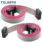 2pcs 10/20/30/50/100cm 10Pin Flat Ribbon Cable 2.54mm Pitch 2 Row Female to Female Wires IDC Ribbon 3D Printer Display Connector