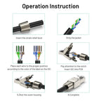 ZoeRax Cat8 Cat7 Cat6A RJ45 Connector, Tool-Free Toolless Shielded Ethernet Termination Plug for Solid Bulk S/FTP Ethernet Cable