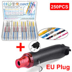 640/250PCS Waterproof Heat Shrink Butt Crimp Terminals Solder Seal Electrical Wire Cable Splice Terminal Kit with Hot Air Gun