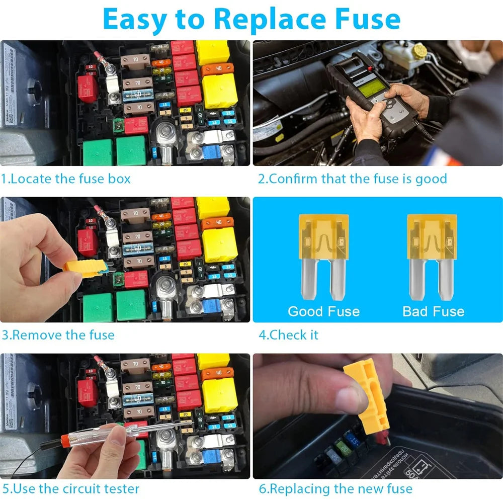 Micro2 Fuses Assortment Kit- 105 Pcs ATR APT Blade Car Fuses With Fuse Puller, Automotive Replacement Fuse For Car, Boat, RV