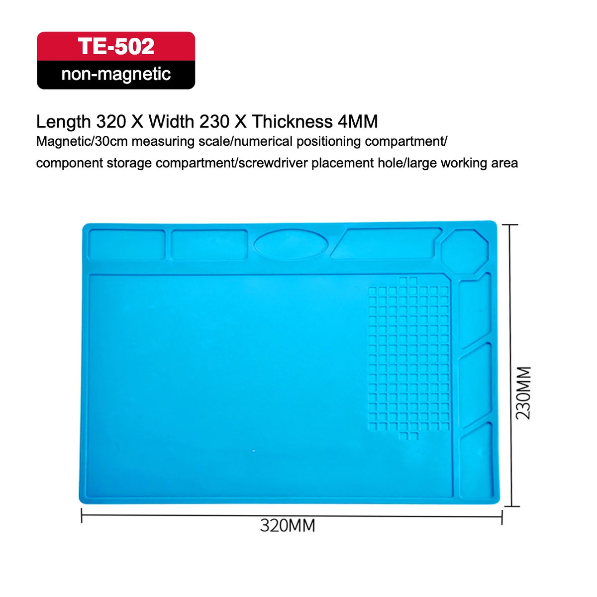 Soldering Mat ESD Antistatic 500 ° Heat Resistant Insulation Work Mat Multifunctional Silicone Repair Pad Maintenance Platform