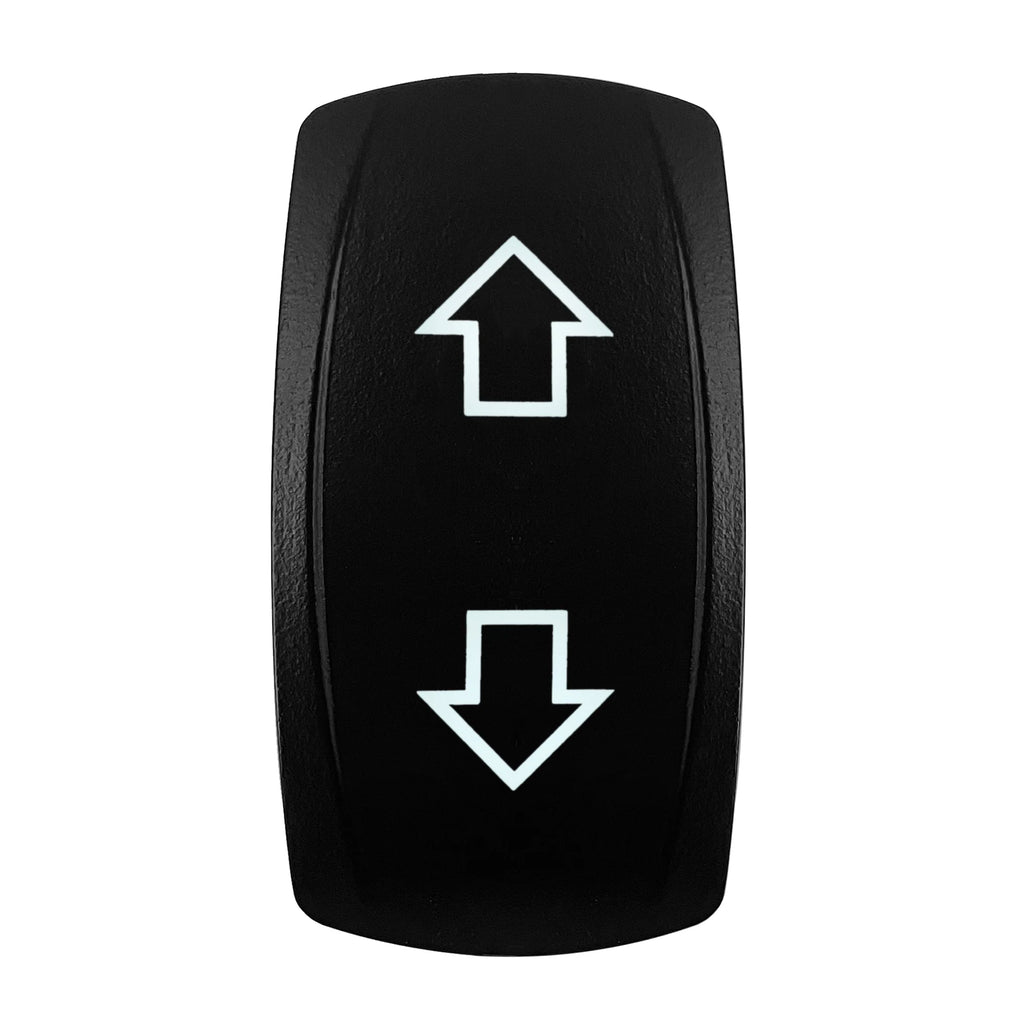 12V Arrow Up Down Rocker Switch White Led 7Pin On-Off-On, Momentary (On)-Off-(On) Toggle Switch Waterproof DPDT Button Switch