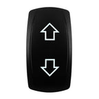 12V Arrow Up Down Rocker Switch White Led 7Pin On-Off-On, Momentary (On)-Off-(On) Toggle Switch Waterproof DPDT Button Switch