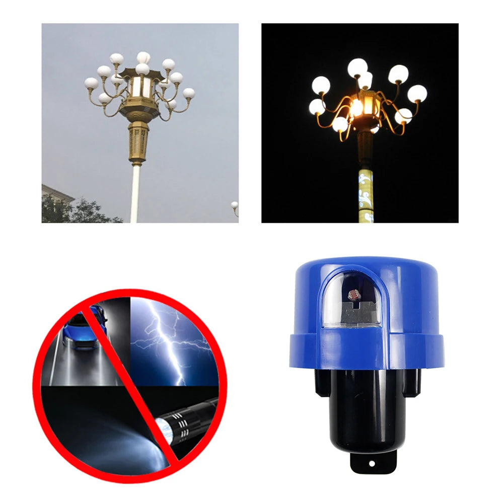 Outdoor Photocell Switch Featuring IP65 Protection Twist Lock Interface and 1000W Load Capacity for Lighting Control
