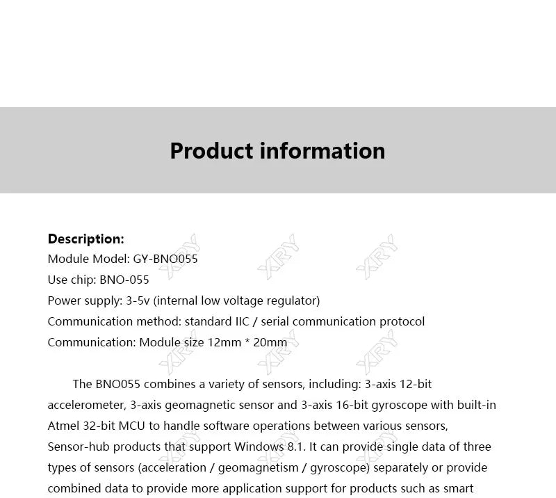 BNO055 9-DOF Absolute Orientation IMU BNO055 AHRS Breakout Sensor BNO-055 SiP Accelerometer Gyroscope Triaxial Geomagnetic
