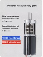 12V 24V 42MM 4260 155KG Planetary Gear BLDC Brushless DC Reduction Motor Large Torque Low Speed Long Life Low Noise 7-1351rpm