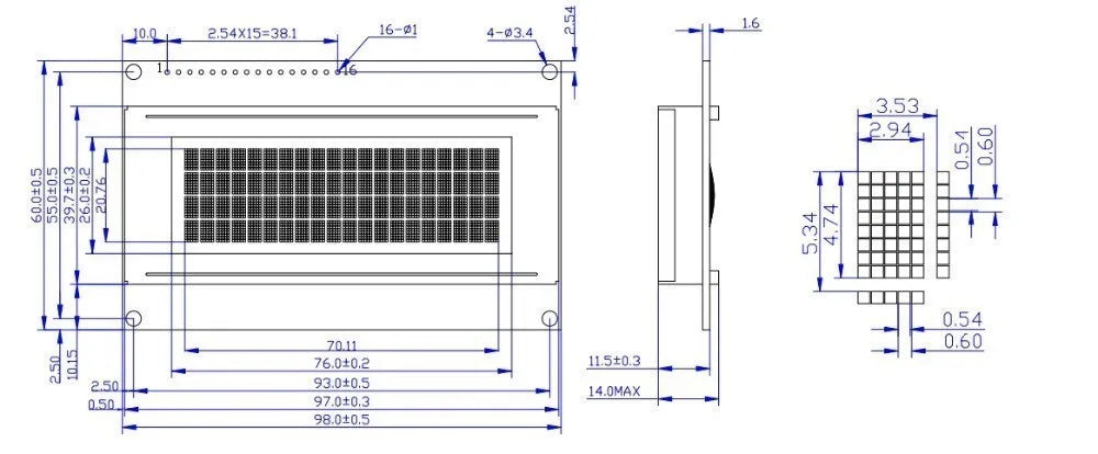 1-10PCS 2004A LCD Display Module I2C IIC Interface 20x4 Character Screen 3.3V 5V Blue Yellow-Green Backlight for Arduino