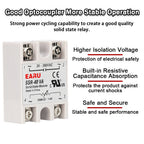 EARU SSR-10VA/25VA SSR-40VA SSR Solid State Relay Voltage Regulator AC 24V-380V Output Potentiometer PID Temperature Controller