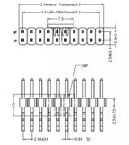 10pcs 2.54mm Double Row Right Angle RA SMT Horizontal SMD/SMT 2X3/4/5/6/7/8/10/20/40P PCB Surface Mount PH8.5 Male Female Header
