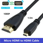 Micro HDMI to HDMI Cable 4K@60Hz V2.0 HDMI to Micro HDMI Cable Compatible with GoPro Raspberry Pi 4 Retroid Sony Camera Video