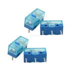 4Pcs New HUANO Blue Transparent  Mouse Micro Switch Button Pink Red Yellow Blue Green Dot Button Switch 3Pin 0.74N