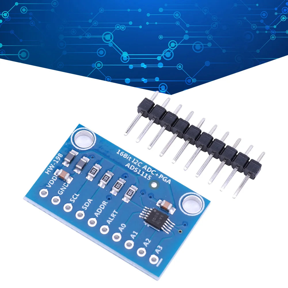 ADS1115 4 Channel Analog-to-Digital ADC Converter with Programmable Gain Amplifier I2C 2.0V To 5.5V for Arduino RPi