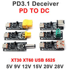 PD3.1 Decoy Fast Charging 28V 20V 15V 12V 9V 5V Voltage Trigger QC PD TO DC XT30 XT60 USB Power Delivery Model Aircraft Charger