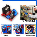5PCS DC Gearbox Motor TT Motor 200RPM Tire Wheel DC 3-6V 1:48 Male Connector with 1Pc L298N Motor Drive Controller Board