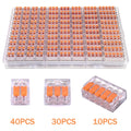 20/80pcs Box Electrical Lever Wire Connectors 2 Port 3 Port 5 Port Electric Cable Clamp Mini Quick Wire Terminal Connector