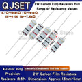 200pcs 2W Carbon Film Resistors 5% 4 Color Ring Resistors 10 47 100 470 Ohm 1K 4.7K 10K 47K 51k 100k 200k 470k 510k 910k 1M Ohm
