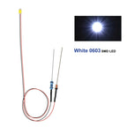 Evemodel 10pcs Pre-wired 0402 0603 0805 SMD LED Lights 50cm Wire with Resistor for 12V AC DC Bright Warm Red Blue Green Yellow