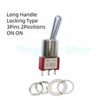 1pc SH 12mm T8013-Z1 ON-OFF-ON SPDT DPDT 3/6PinS 2/3Position Maintained Toggle Switch Large Short Handle 3A 250VAC/5A 125VAC
