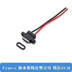 1pcs USB Type C Waterproof Connector Type-C With card buckle Female 3A High Current Fast Charging Jack Port USB-C Charger Plug