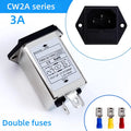 Single/Double Insurance EMI filter CW2A-3/6/10A-T EMI Socket Power Filter Audio Power Purifier Vehicle anti-interferenc