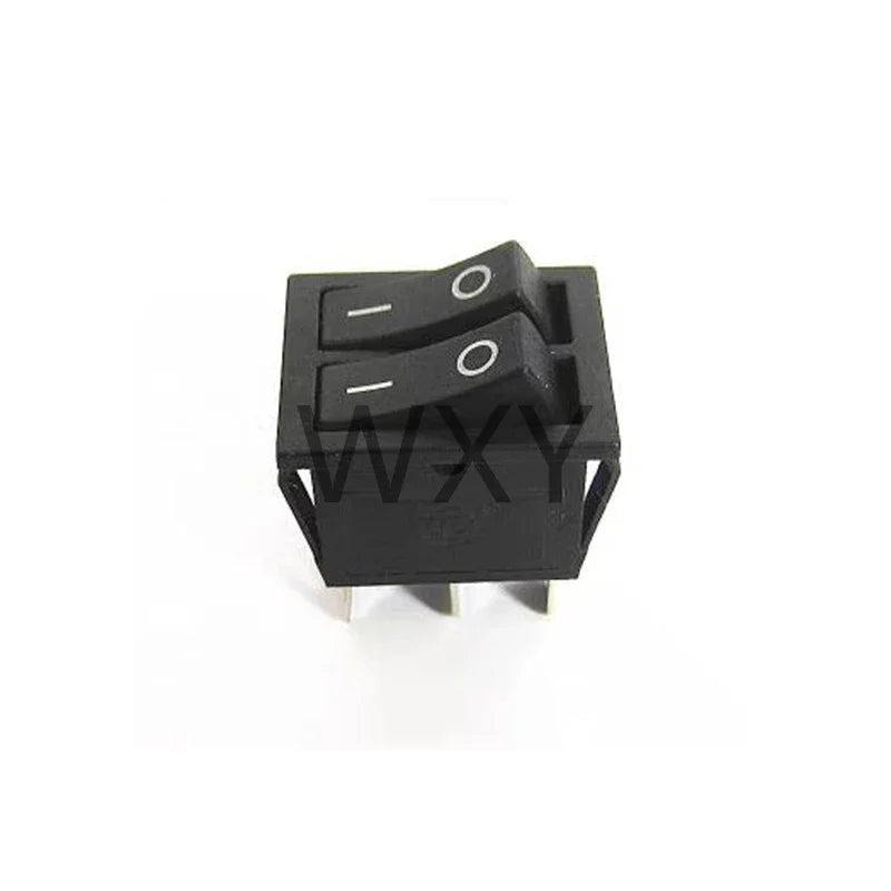 2Pcs KCD2 Double Boat Rocker Switch 6 Pin On-Off Position with Green Red Lights 20A 125VAC/16A 250V - Black No Light Option