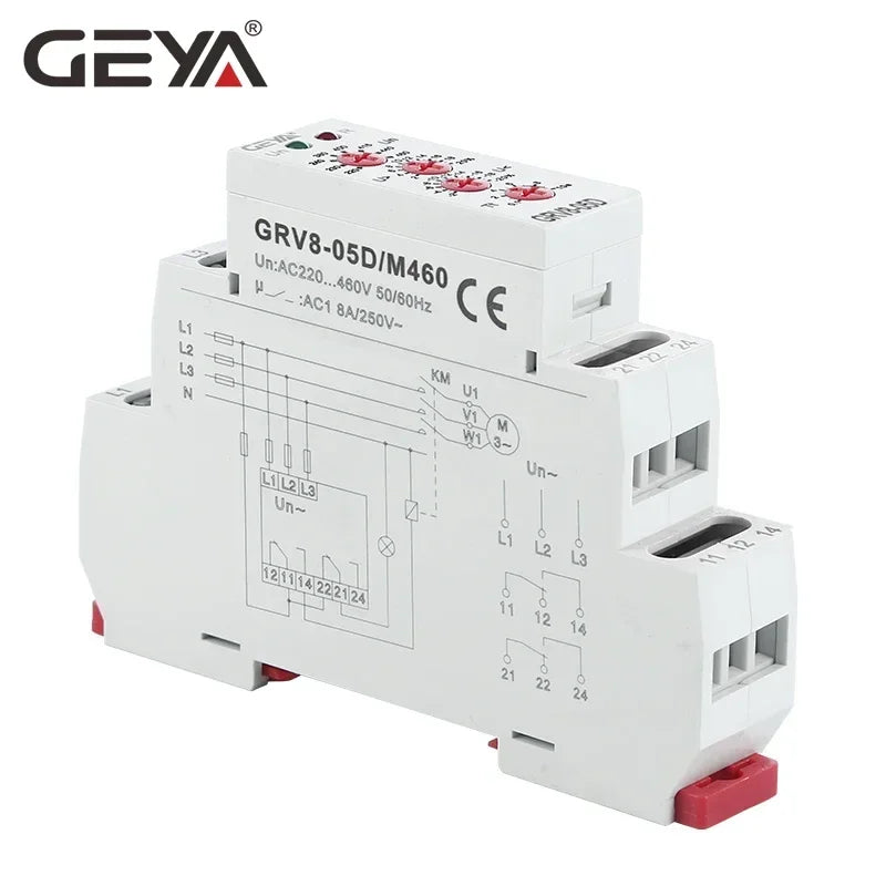GEYA GRV8-05 Voltage Protection Relay with Phase Sequence Phase Failure Asymmetry Delay Time FunctionAC220V-460V