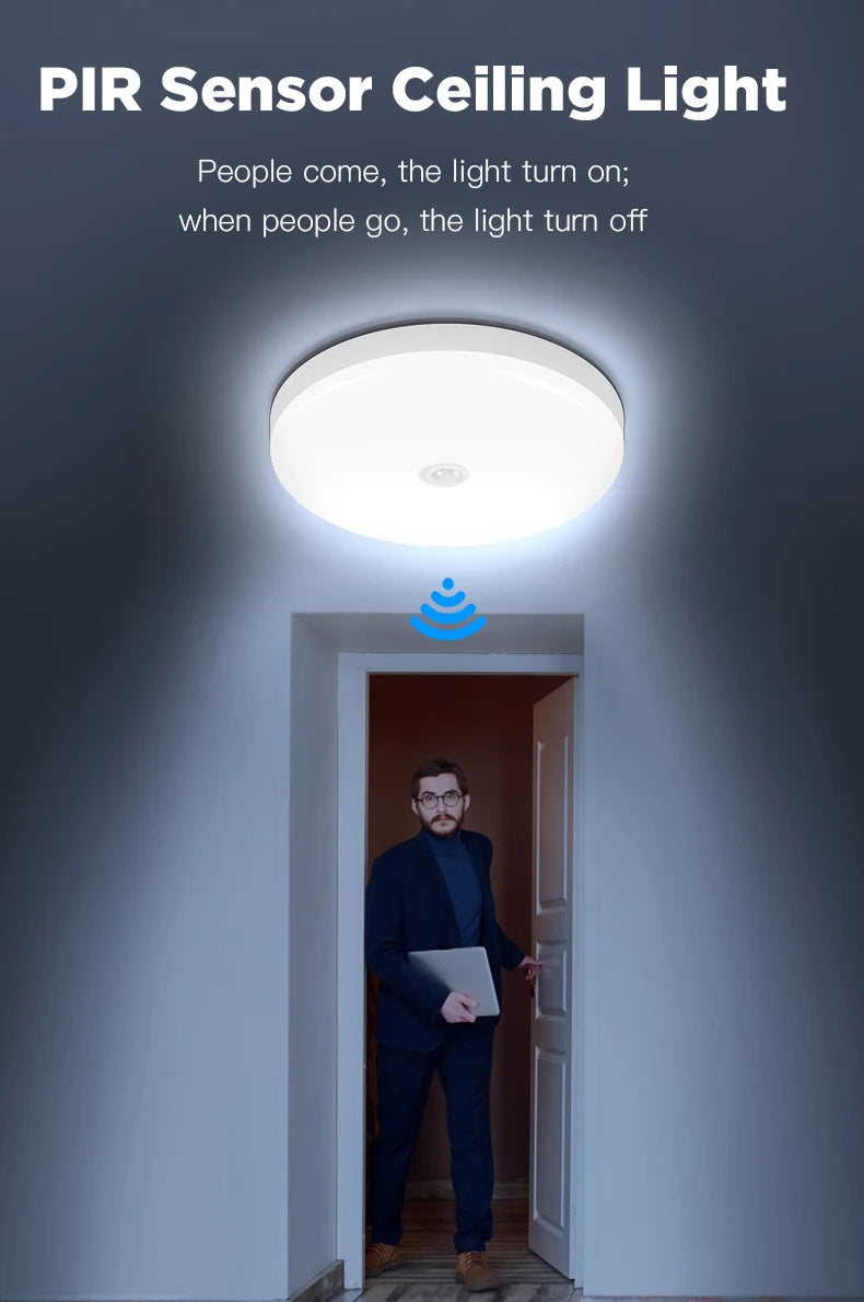 Led Motion Sensor Light 85-220V Ceiling Lamp For Home Corridor Stair Veranda Living Room Bedroom Rader Sensor Smart Night Light
