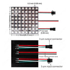 WS2812B RGB 4x12, 8x8, 16x16, 8x32 Pixel Display Screen. WS2812B, Individually Addressable, Digital Flexible Programmable, 5V.