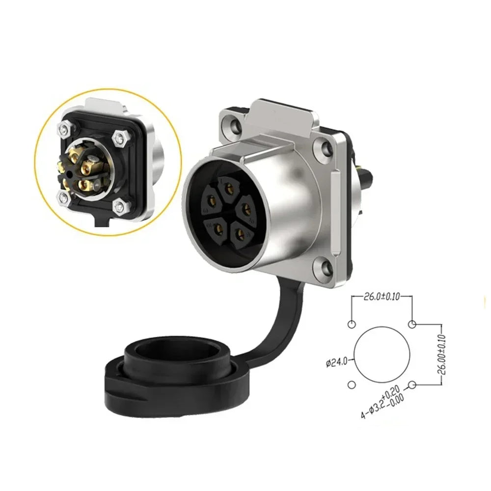 EW-LP24 Solderless Power Aviation Connector Waterproof Adapter Screw Lock Charger M24 2 3 4 5 Pin Male Plug Female Socket IP68