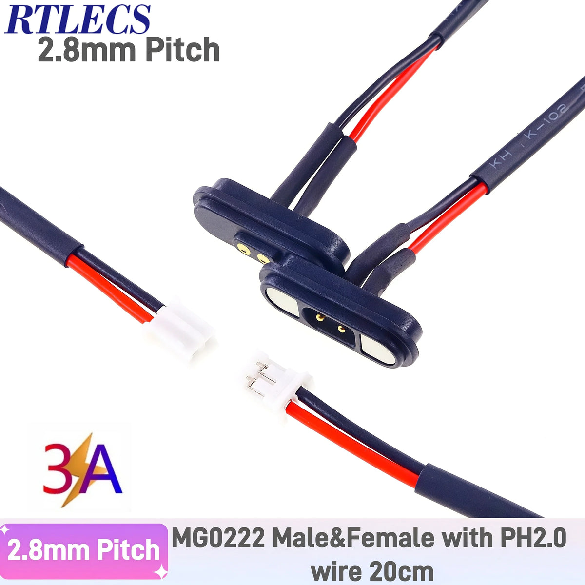 RTLECS Magnetic Connector RC Car Drone JST JR 24V 3A DC Power Battery Charger SM Led Strip Blind Connect USB Cable 2/3/4 Pin