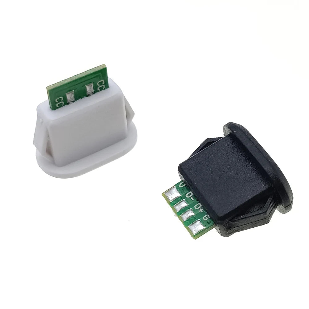 5pc 5/6Pin USB-C Type Waterproof USB 5A Connector Direct Compression Female Base Socket Charging Interface Tail Plug Interface