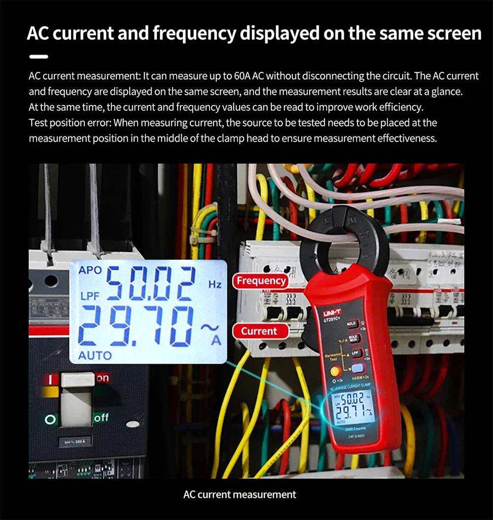 UNI-T UT251A UT251B+ UT251+ UT251C PLUS Current Leakage Clamp Meter Pliers Ammeter Professional AC Current Leak Tester