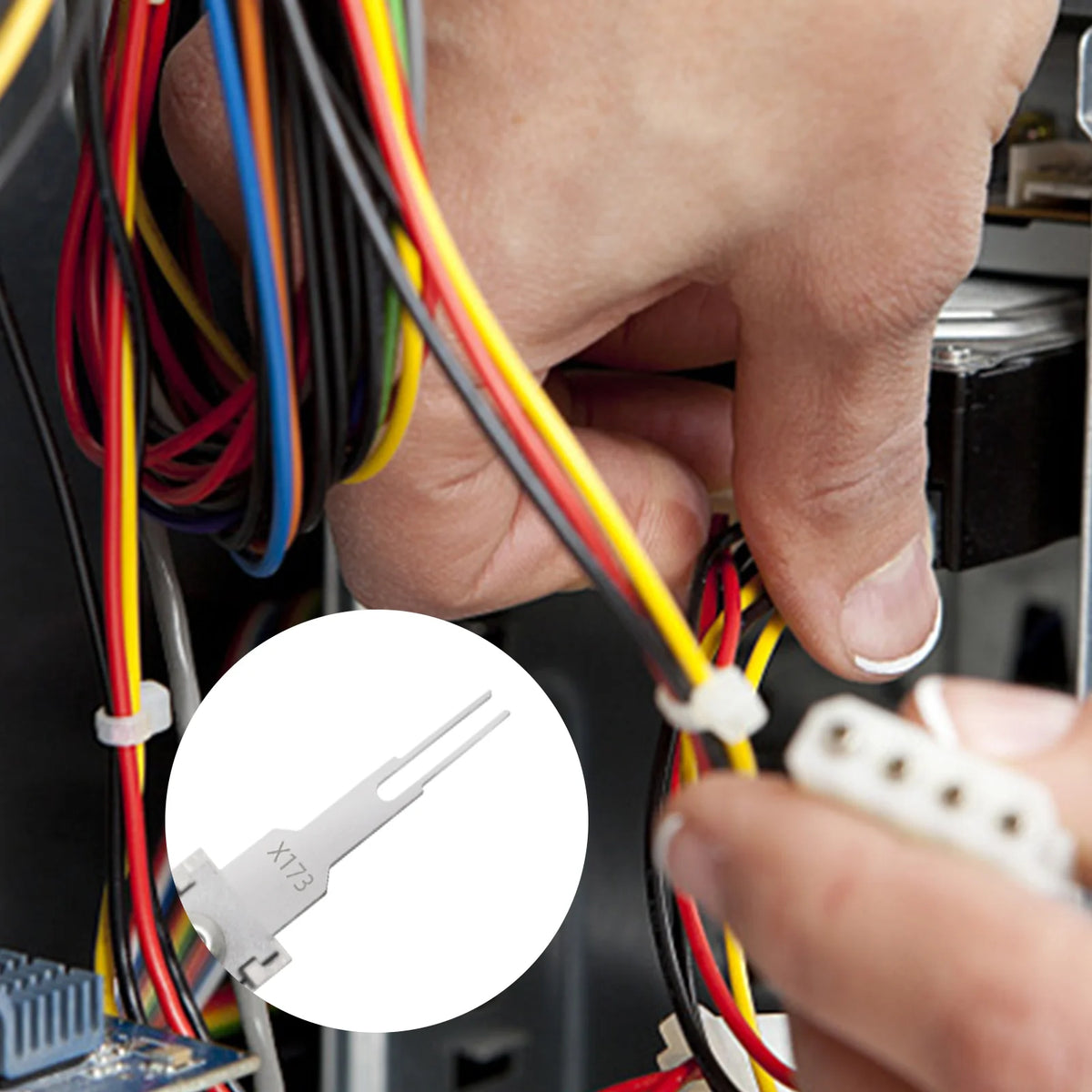 Double headed detachable terminal pin extraction tool suitable for AMP Metri Pack  Molex connectors, and General Motors repair