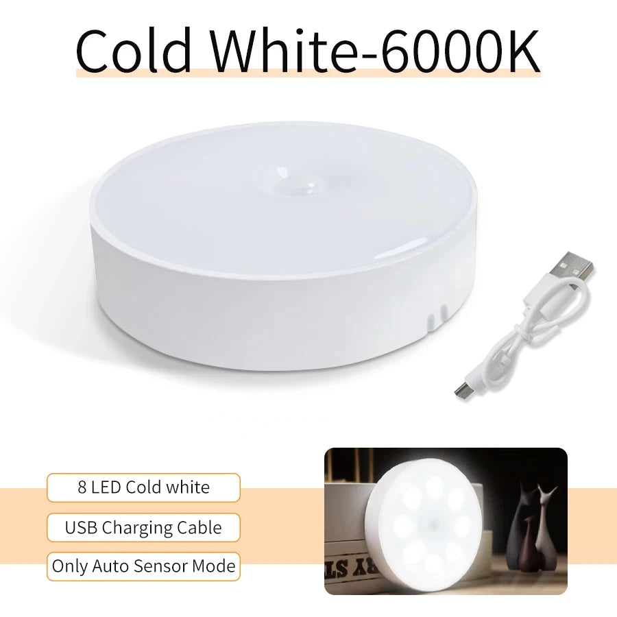 1/2/4pcs Rechargeable Motion Sensor LED Night Light Wall Decoration Bedroom Night Lamp Kitchen Cabinet Lights Child Nightlight