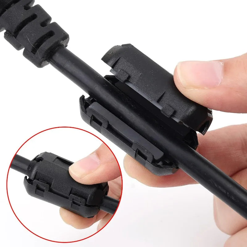 Noise Filter Magnetic Clip Ferrite Core Noise Suppressor Filter Ring Cable Clamp for Powerline Power Cord Wire Interference Clip