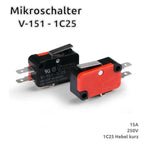 V-15 V-151 V-152 V-153 V-154 V-155 V-156-1C25 Micro Switch 16A 250VAC SPDT Momentary Travel Limit Switch 1NO1NC Lever Roller